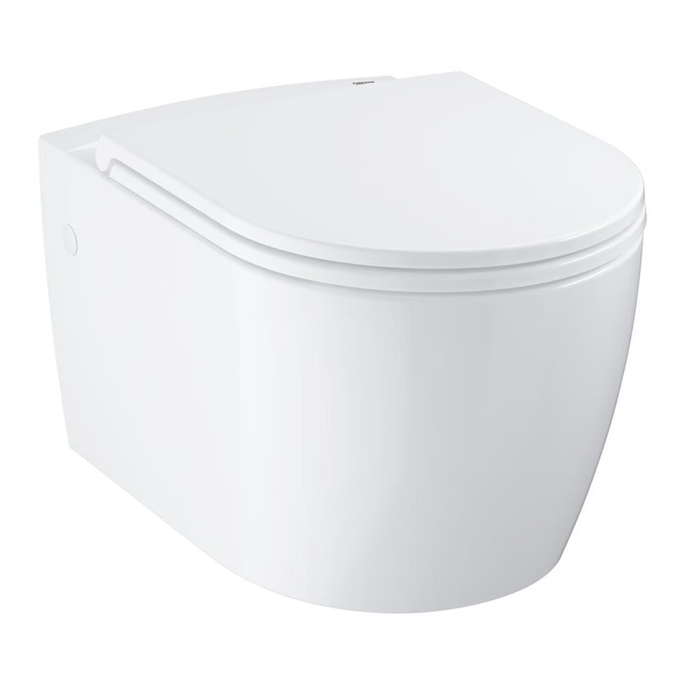 Комплект стенен тоалетен чиния Grohe Bau Ceramic Rimless бял гланц с капак softclose