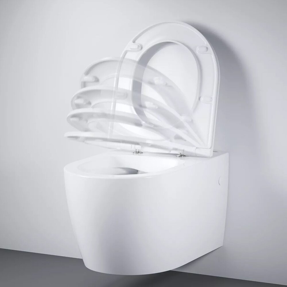 Комплект стенен тоалетен чиния Grohe Bau Ceramic Rimless бял гланц с капак softclose