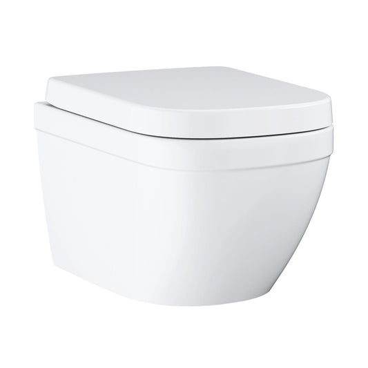 Grohe Euro Ceramic Wall-Hung Toilet Set with Triple Vortex Rimless and Soft-Close Seat