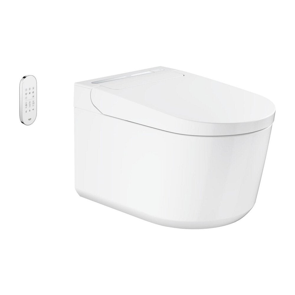 Комплект тоалетна чиния Grohe Sensia Pro Rimless с електрическа биде функция, бял гланц и капак Softclose