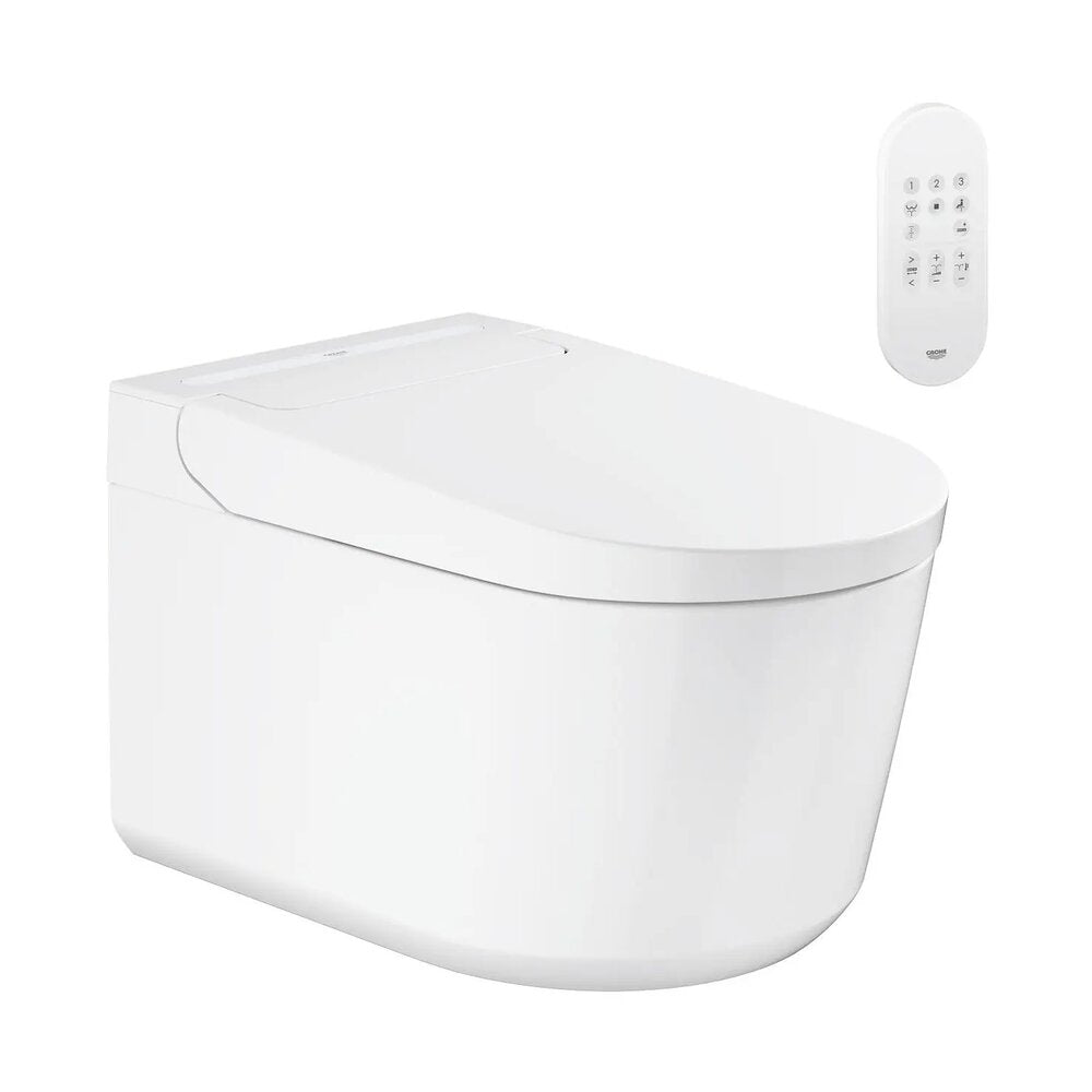 Сет за окачен тоалетен чиния Grohe Sensia Rimless с електрическа биде функция, бял гланц и капак Softclose