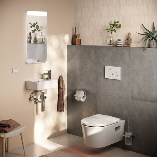 Комплект за окачено WC Hansgrohe EluPura Original S AquaChannel с капак softclose бял