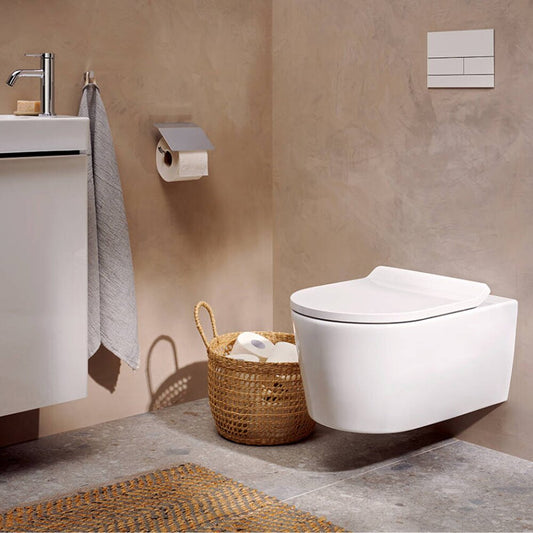 Комплект за окачено WC Hansgrohe EluPura S AquaFall Flush бял гланц с капак softclose