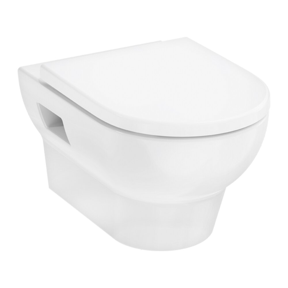 Комплект за стенен монтаж WC Hansgrohe GladeLake S AquaChannel Flush с капак с нормално затваряне