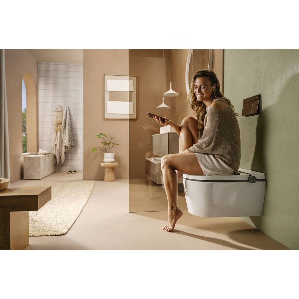 Сет за стенен тоалетен чиния Hansgrohe LavaPura Element S с функция биде бяло и комплект за свързване на вода