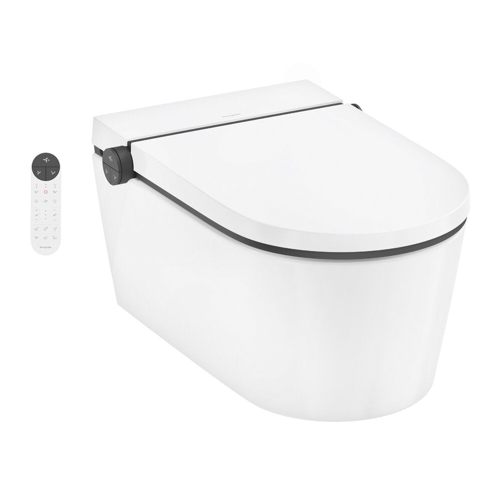 Сет за стенен тоалетен чиния Hansgrohe LavaPura Element S SmartClean, HygieneEffect, с електрическа биде функция и бял капак softclose