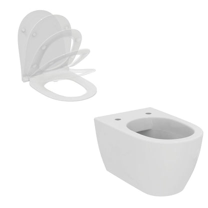 Сет тоалетна чиния Ideal Standard I.life O HydroTwist с капак softclose бял