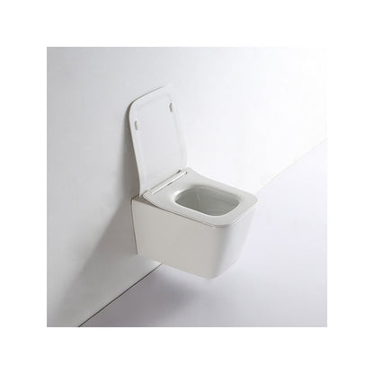 Inter Ceramic Rimless Wall-Hung Toilet Set Matte White with Soft Close Lid
