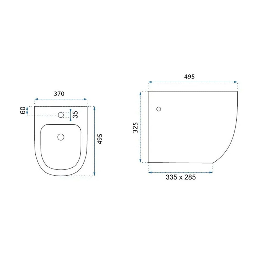 Rea Carlo Mini Wall-Mounted Toilet Set with Soft-Close Seat and White Bidet