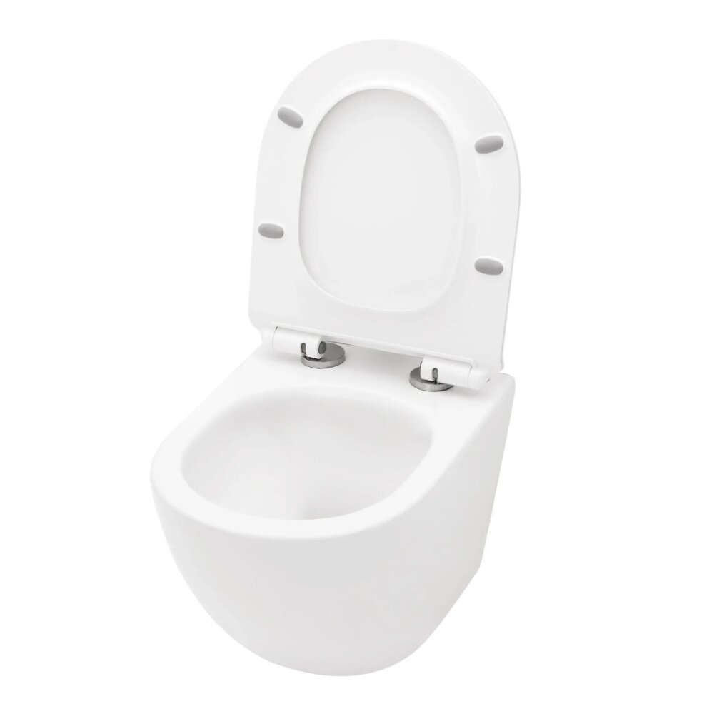 Комплект биде за окачен тоалет Rea Carlo Mini Tornado Slim N бял с капак softclose