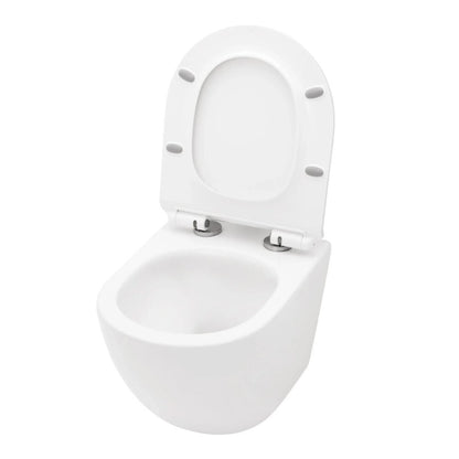 Комплект биде за окачен тоалет Rea Carlo Mini Tornado Slim N бял с капак softclose
