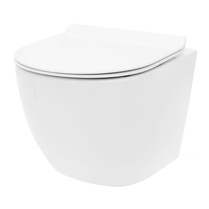 Комплект биде за окачен тоалет Rea Carlo Mini Tornado Slim N бял с капак softclose