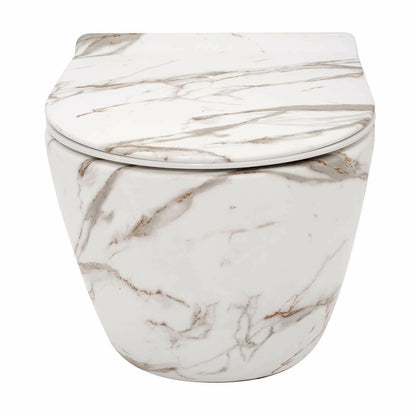 Rea Carlos Rimless Wall-Hung Toilet Set with Soft-Close Seat
