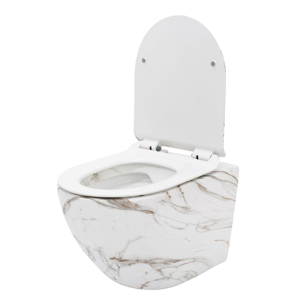 Rea Carlos Rimless Wall-Hung Toilet Set with Soft-Close Seat