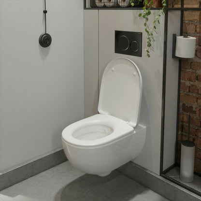 Комплект окачено WC без ръб с капак Geberit Selnova Premium