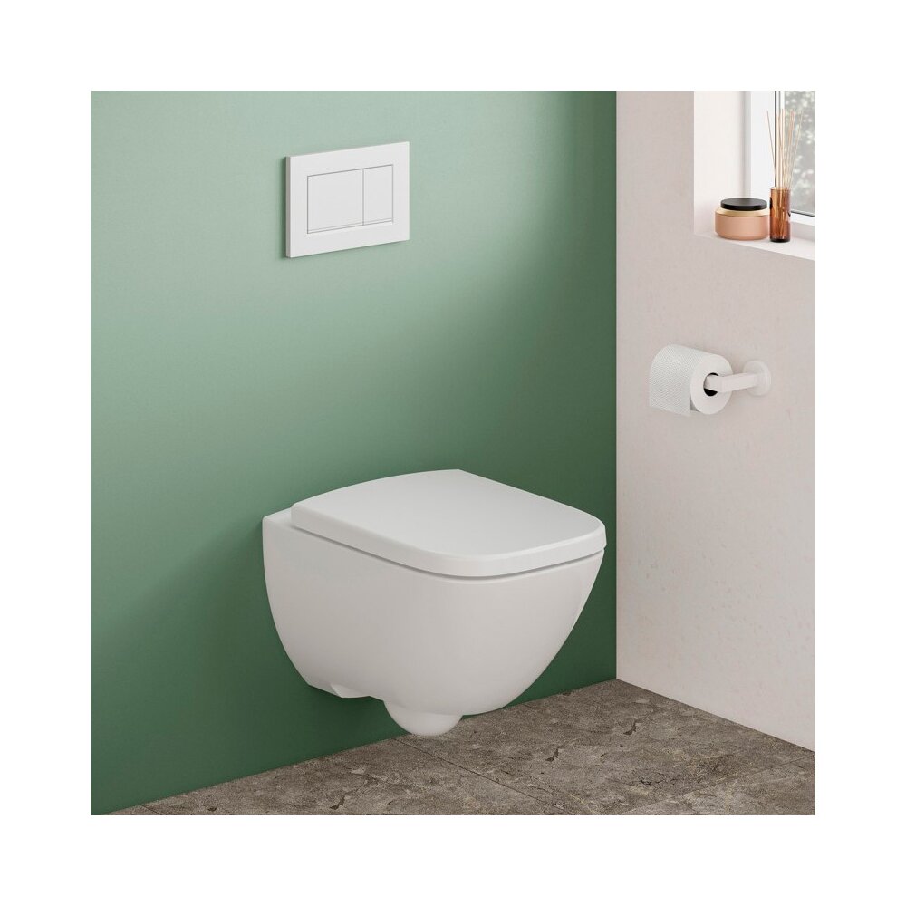 Сет WC за стенен монтаж без ръб с капак Geberit Selnova Square Premium
