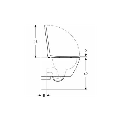 Сет за стенен тоалетен съд без рамка с биде функция и капак Geberit Smyle Square