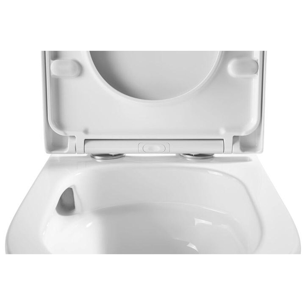 Комплект за окачено WC Rune Solrun Rimless бял гланц с капак slim softclose