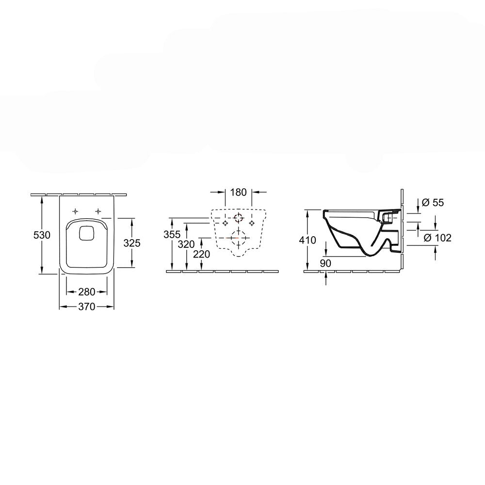 Сет за окачена тоалетна Villeroy&Boch Architectura Combi-Pack DirectFlush Rimless с капак бял Alpin CeramicPlus