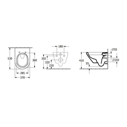 Сет за окачено WC Villeroy&Boch Architectura TwistFlush Rimless с капак softclose