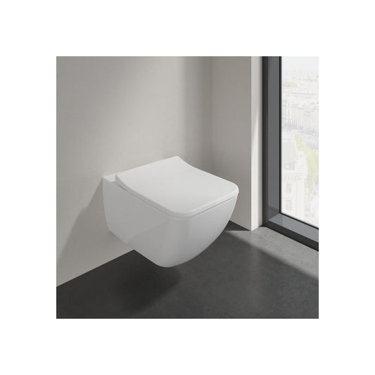 Сет за окачен тоалетен чиния Villeroy&Boch Collaro Combi-Pack DirectFlush Rimless с капак softclose бял Alpin CeramicPlus