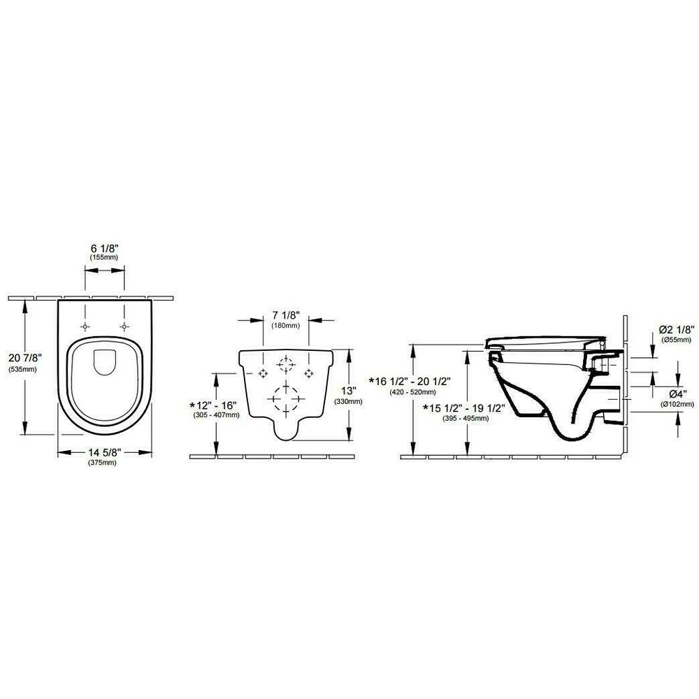 Комплект за стенно тоалетно казанче Villeroy&Boch Omnia Architectura DirectFlush с капак с плавно затваряне