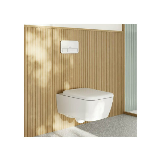 Сет за стенен тоалетен чиния Villeroy&Boch Skyla Combi-Pack TwistFlush Rimless с капак softclose бял Alpin CeramicPlus