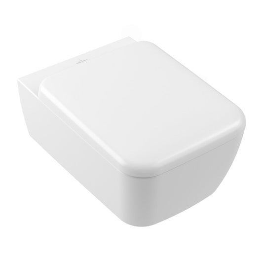 Сет за стенен тоалетен чиния Villeroy&Boch Skyla Combi-Pack TwistFlush Rimless с капак softclose бял Stone CeramicPlus