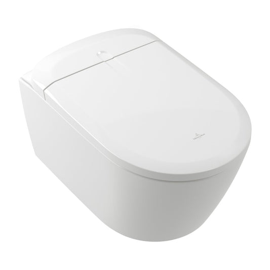 Сет за стенен тоалетен чиния Villeroy&Boch Supreo rimless с електрическа биде функция и капак softclose бял алпин