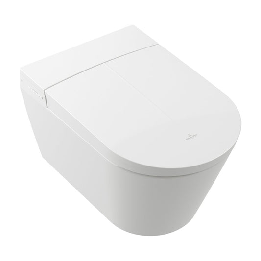 Сет тоалетна чиния Villeroy&Boch Tivo rimless с електрическа биде функция и капак softclose бял алпин