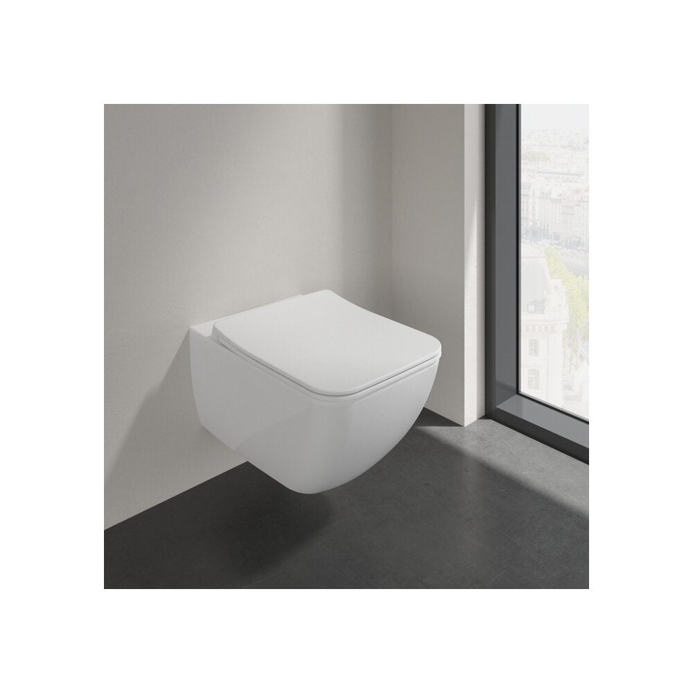 Сет за стенен тоалетен чиния Villeroy&Boch Venticello Combi-Pack DirectFlush Rimless с капак softclose бял Alpin CeramicPlus