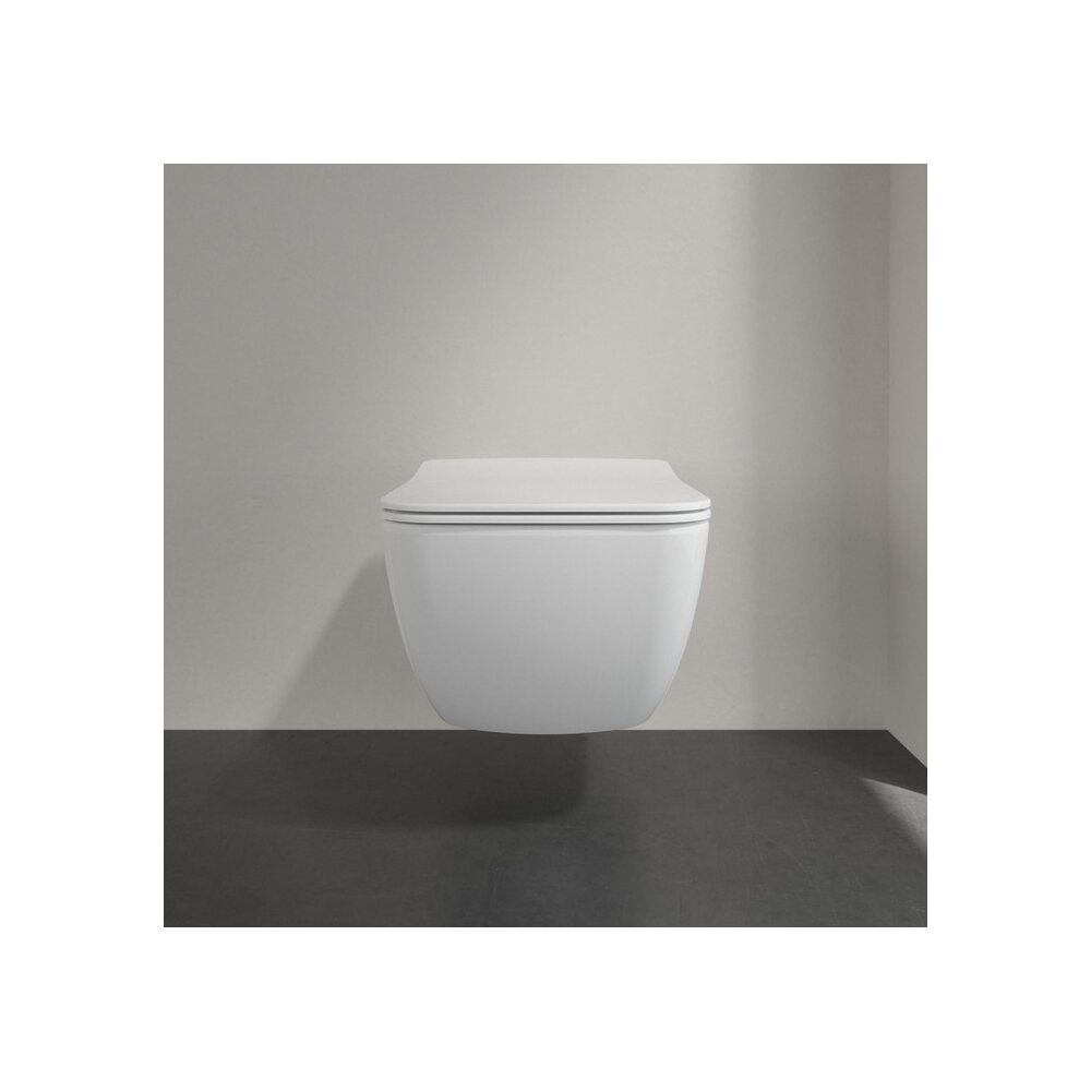 Сет за стенен тоалетен чиния Villeroy&Boch Venticello Combi-Pack DirectFlush Rimless с капак softclose бял Alpin CeramicPlus
