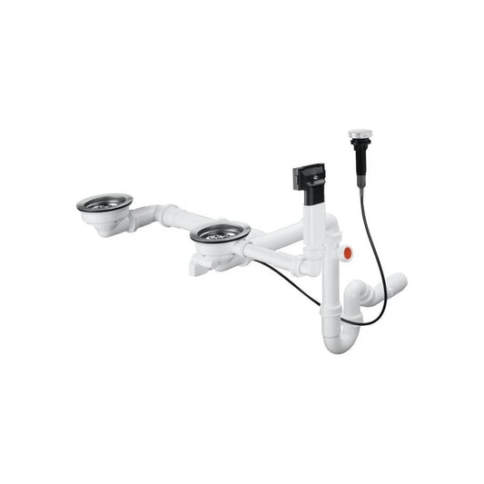 Автоматичен сифоне Hansgrohe D17 11 за гранитна мивка с две корита