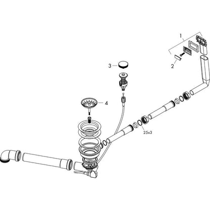 Automatic siphon Hansgrohe D14-11 for granite sink with one bowl