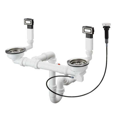 Автоматичен сифониращ механизъм Hansgrohe D15-11 за мивка от гранит с две чаши