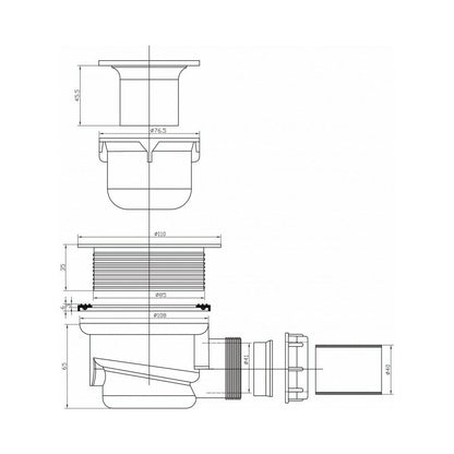 Inter Ceramic Glossy White Shower Tray Siphon
