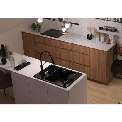 Сифон за мивка Deante Space-Saver за 1,5/2 кути в черно/бяло