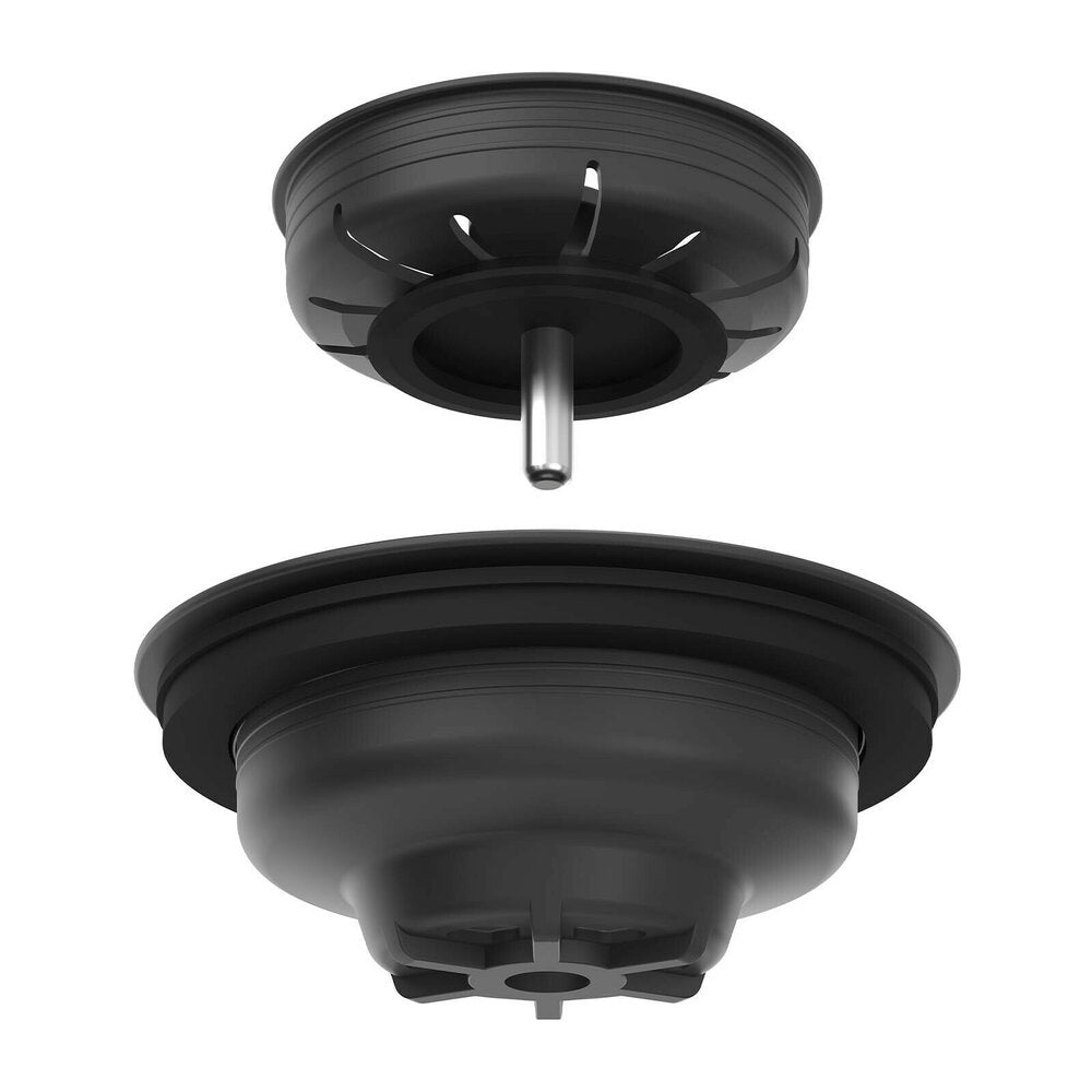 Siphon with Drain Cover Quadron Unique Carbon Black for Granite Sinks 1 Bowl