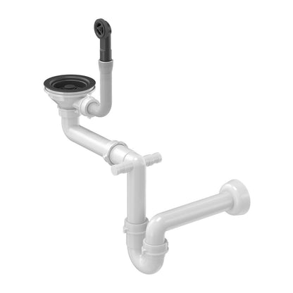 Siphon with Drain Cover Quadron Unique Carbon Black for Granite Sinks 1 Bowl