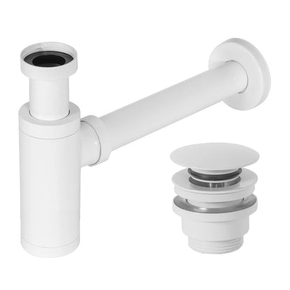 Rea Click-Clack Universal Aesthetic Sink Trap in Matte White