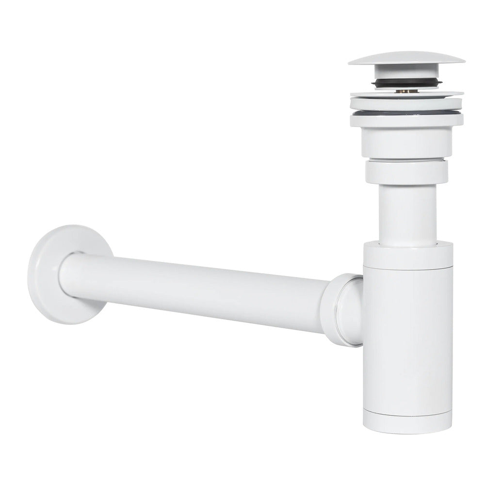 Rea Click-Clack Universal Aesthetic Sink Trap in Matte White