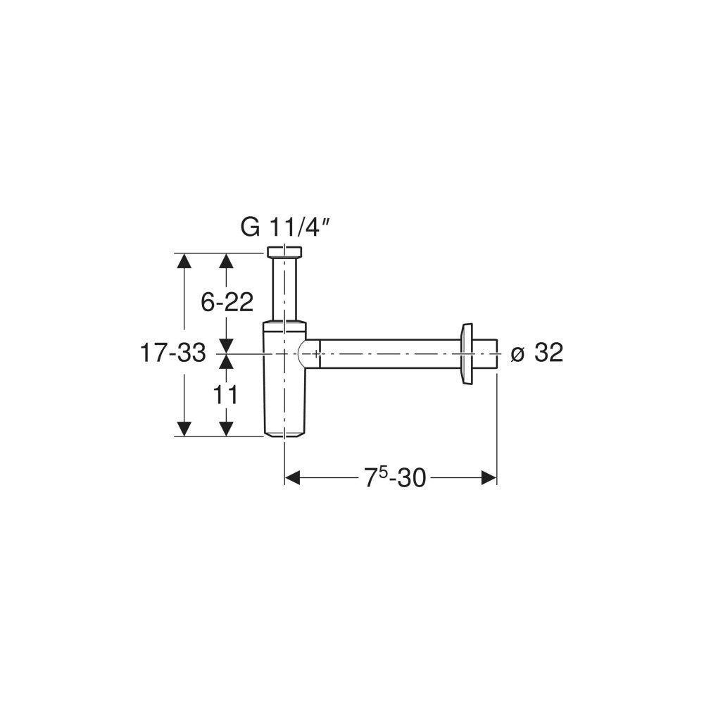 Естетичен сифони за умивалник Geberit хром гланц ø32 mm