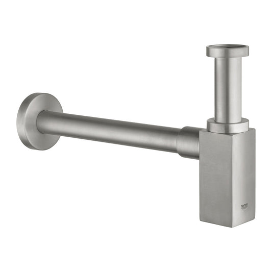 Grohe Rectangular Aesthetic Sink Trap in Brushed Supersteel