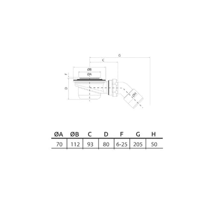 Сифон за душ кабина Radaway PB50T