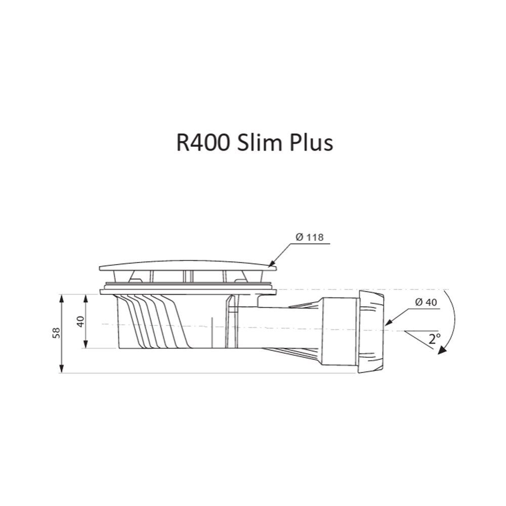 Сифон за душ кабина Radaway R400 slim хром гланц