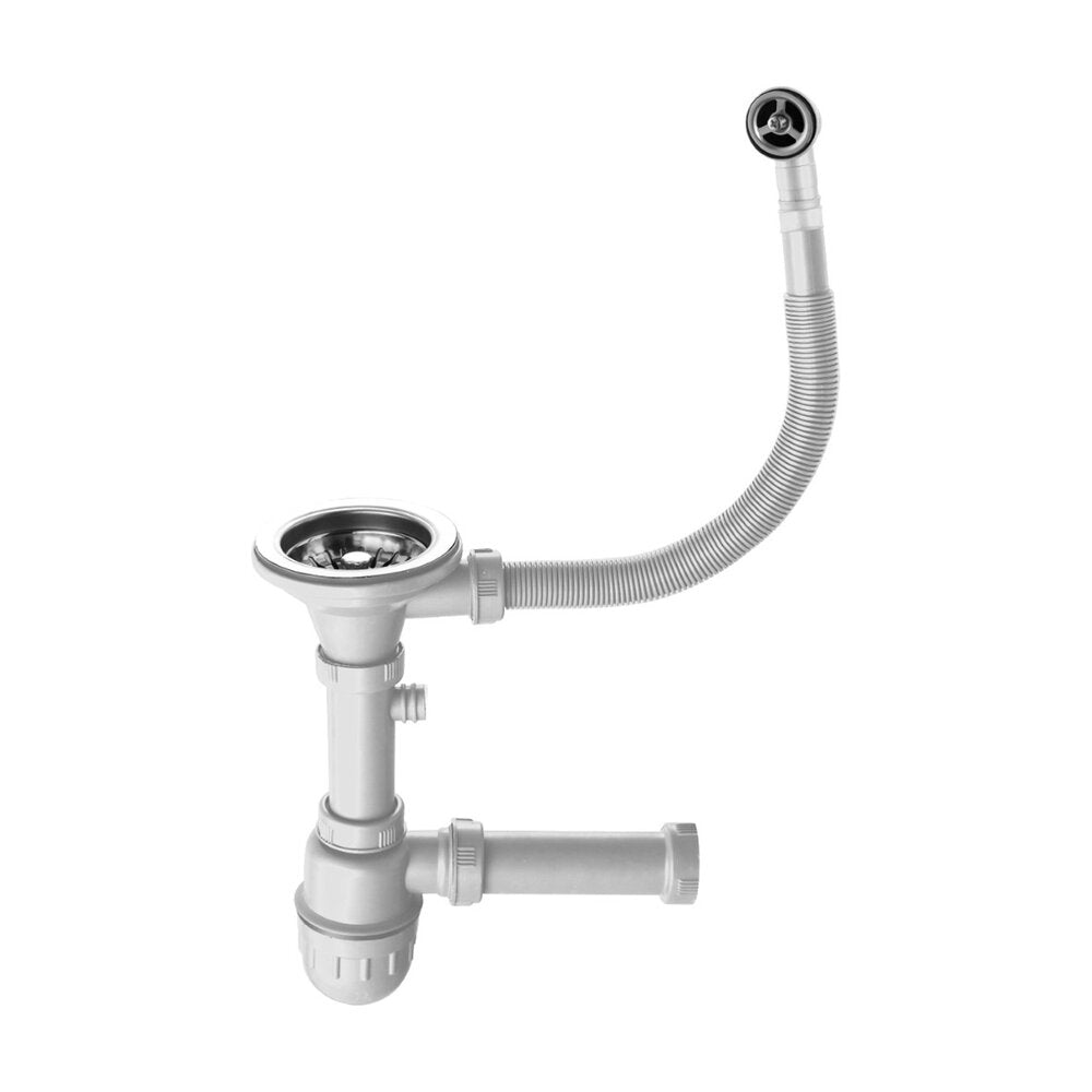 Quadron Unique Siphon for Granite Sinks in Stainless Steel Finish