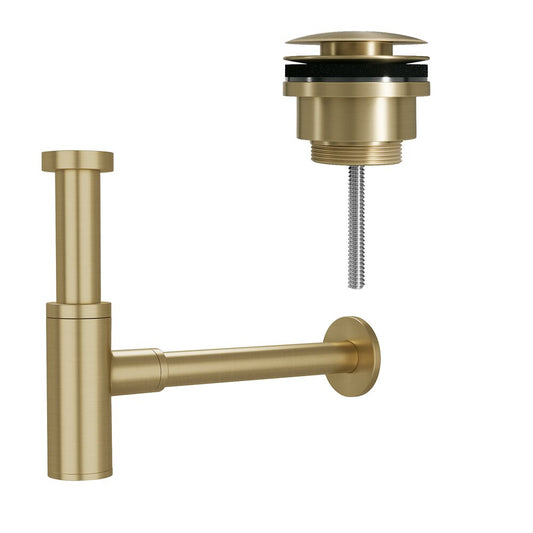 Rune Jognar Sink Trap and Click-Clack Vent Elli Brushed Gold