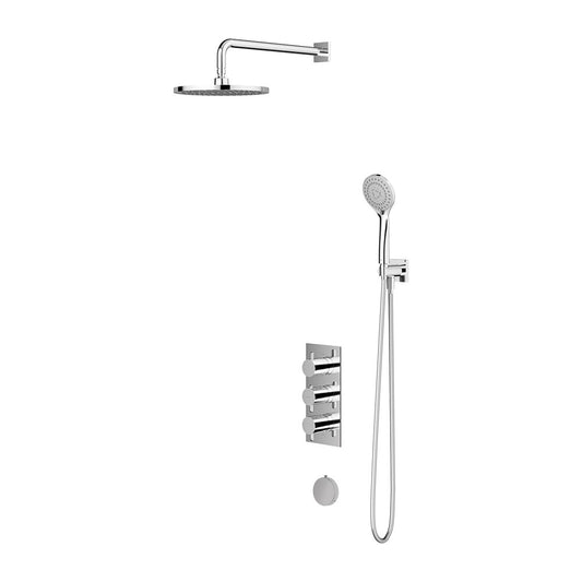 Omnires Y Concealed Shower System with Single Lever Mixer and 5 Function Showerhead