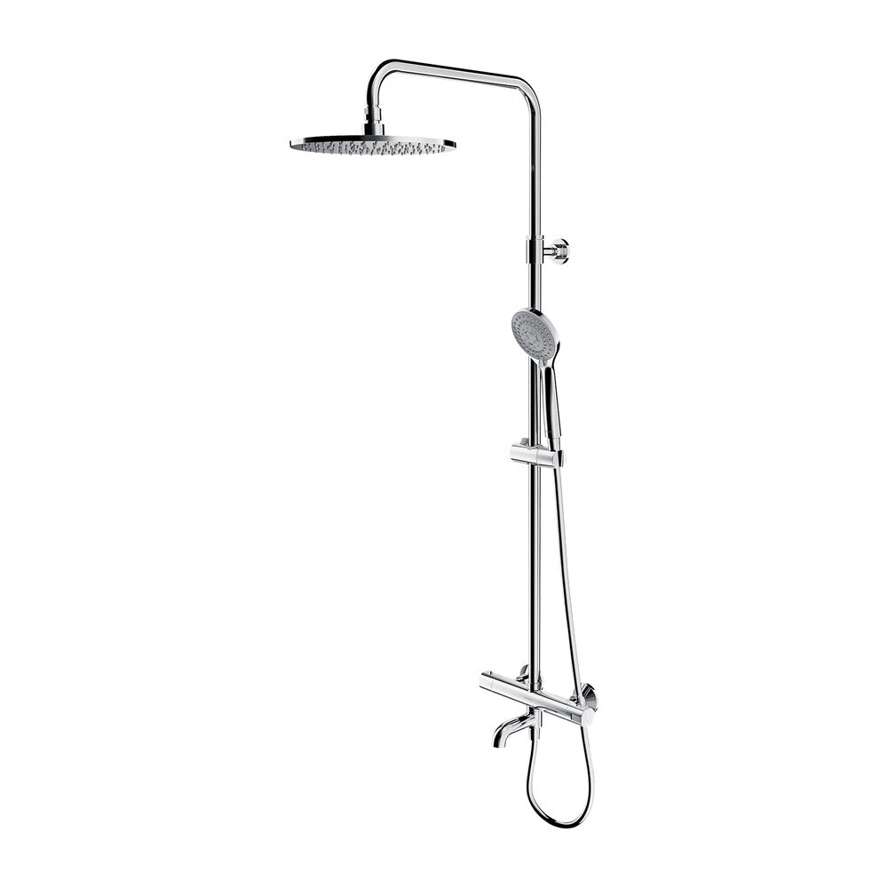Omnires Y Thermostatic Shower Column in Chrome with Bathtub Spout