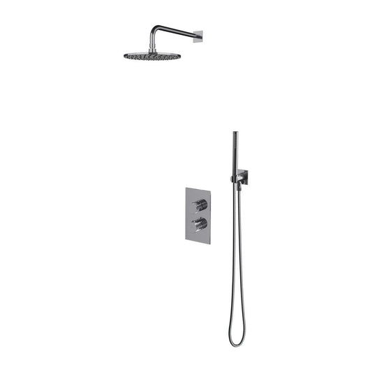 Built-in shower system with thermostatic valve Omnires Contour and shower head with 1 function